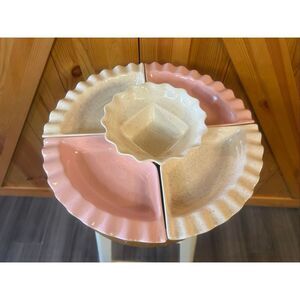 Vtg California Pottery 6 Piece Dip Set turntable Collectible Decor (5611)